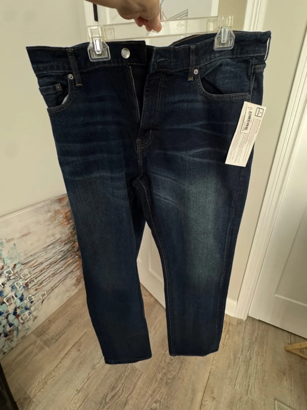 Lot of 3 Amazon Essentials Men's Athletic Fit Jeans 38x32 Dark Light Wash